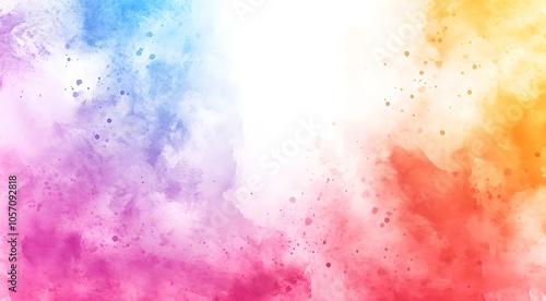 Watercolor multicolored stains on a white background.