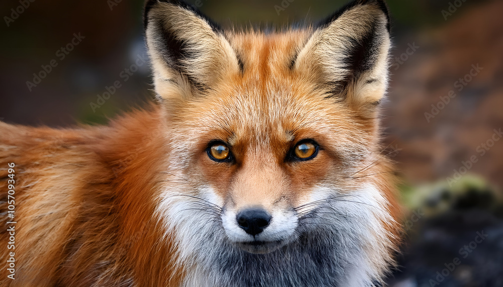 Detailed close-up of a red fox showcasing its vivid orange fur and striking yellow eyes. Captures the essence of wildlife and natural beauty in a serene setting. Detailed close-up of a red fox showcasing its vivid orange fur and striking yellow eyes. Captures the essence of wildlife and natural beauty in a serene setting.