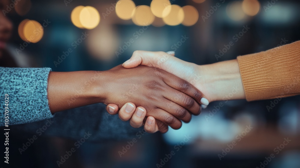Hands clasping in agreement sleek office Hands clasping in agreement sleek office