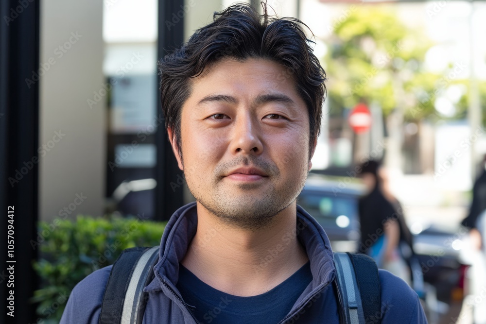 Japanese man, He has a relaxed but confident expression Japanese man, He has a relaxed but confident expression