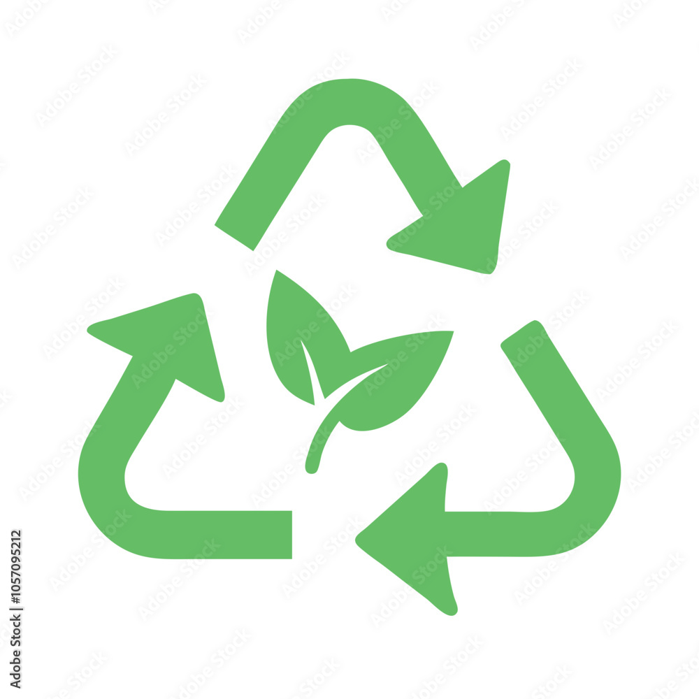 Fototapeta premium recycling symbol leaves icon