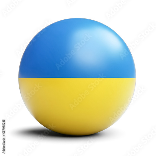 Sphere with blue and yellow ukrainian flag design for national pride concepts photo