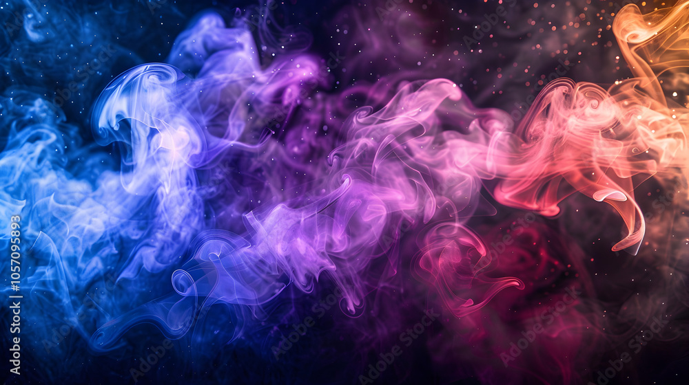 Abstract Swirling Smoke in Vivid Colors Abstract Swirling Smoke in Vivid Colors