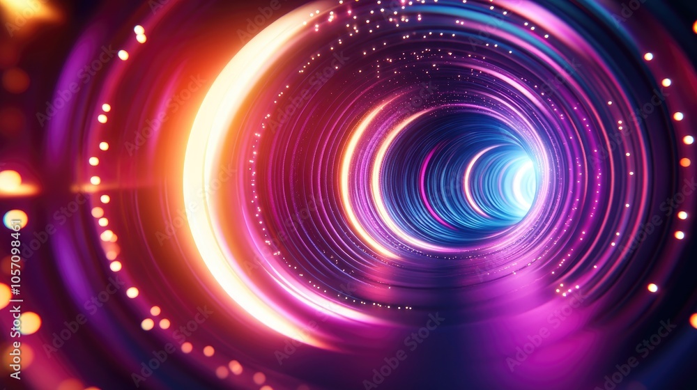 Abstract background featuring a swirling motion glowing circles and bright spirals An empty scene with a space tunnel light ellipse and glinting galaxy enhances the atmosphere Abstract background featuring a swirling motion glowing circles and bright spirals An empty scene with a space tunnel light ellipse and glinting galaxy enhances the atmosphere