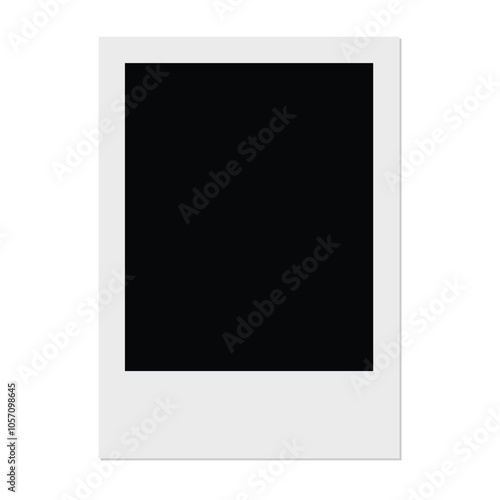 Empty photo frame. Photo card, film analog picture frame mockup