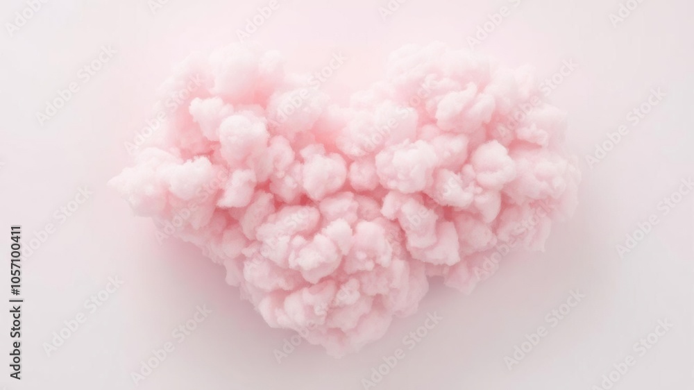 Fluffy pink cloud in the form of a heart valentine, February, fluffy Fluffy pink cloud in the form of a heart valentine, February, fluffy