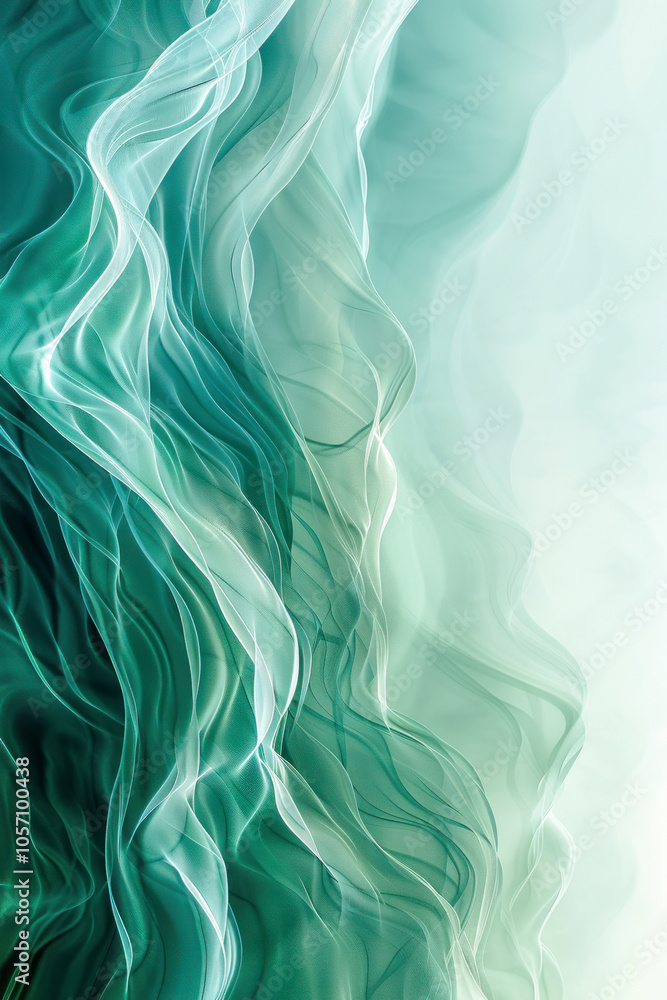 Obraz premium Vertical Wave patterns against a serene radial gradient background.