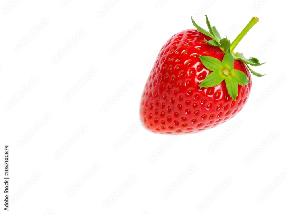 Fresh and vibrant strawberry isolated on a clean white background, dessert, close-up, vibrant Fresh and vibrant strawberry isolated on a clean white background, dessert, close-up, vibrant