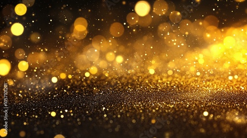 Abstract golden background featuring a textured design with glitter and bokeh lights ideal for wallpaper use