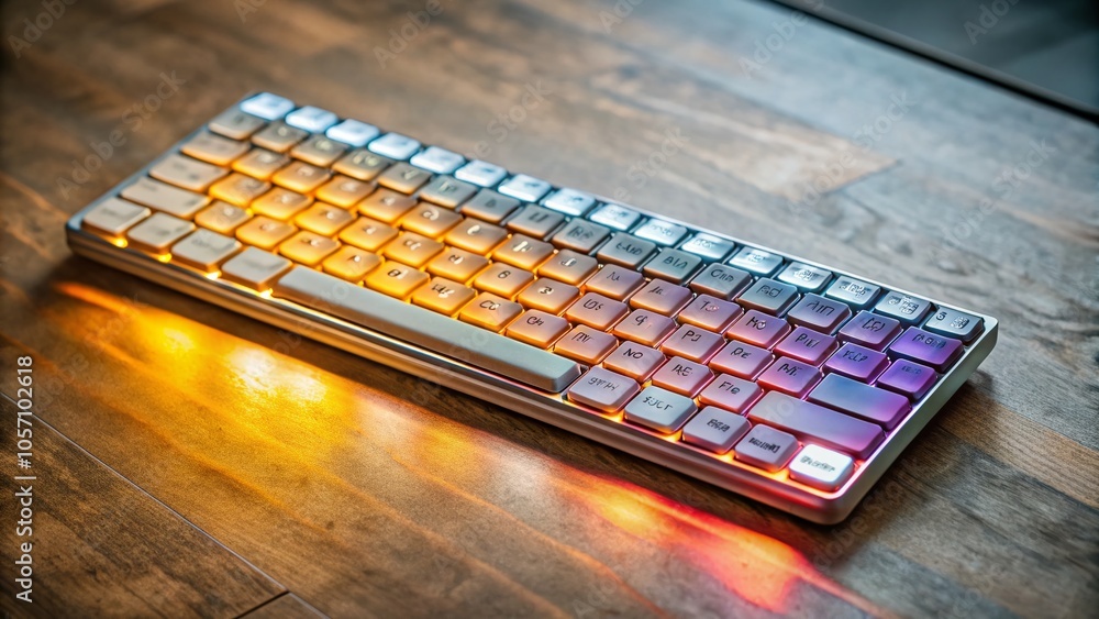 Illuminated Keyboard in Use: A Minimalist Approach to Modern Technology Illuminated Keyboard in Use: A Minimalist Approach to Modern Technology