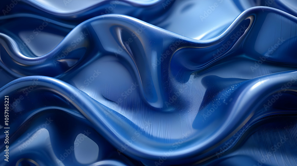 Abstract Blue 3D Wavy Background Abstract Blue 3D Wavy Background
