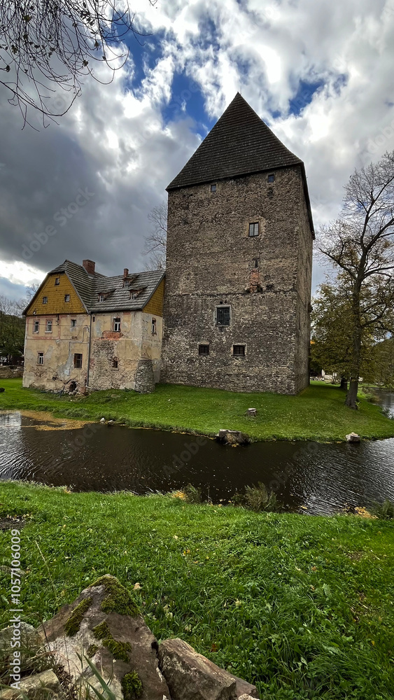 Medieval knight's castle, Siedlicin Tower in Poland, Lower Silesia Medieval knight's castle, Siedlicin Tower in Poland, Lower Silesia