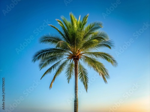 Isolated Palm Trees in Minimalist Style for Serene Coastal Decor