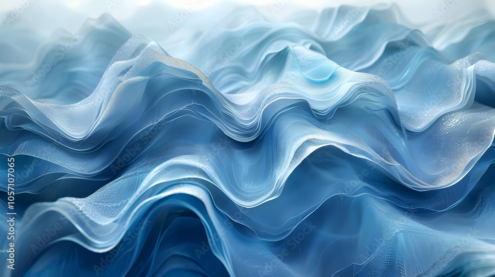 Abstract Blue Waves Illustration Abstract Blue Waves Illustration