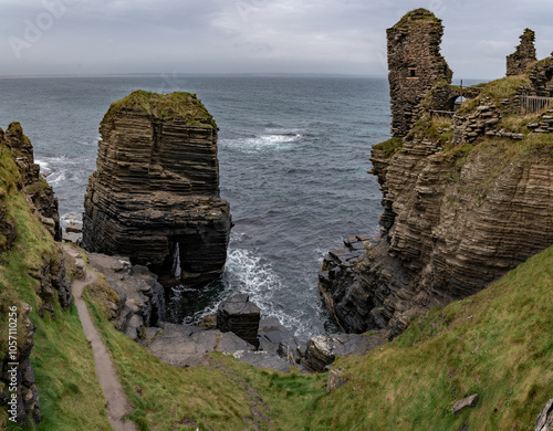 Castle Sinclair Girnigoe Views driving around the NC500 north coast Scotland photo