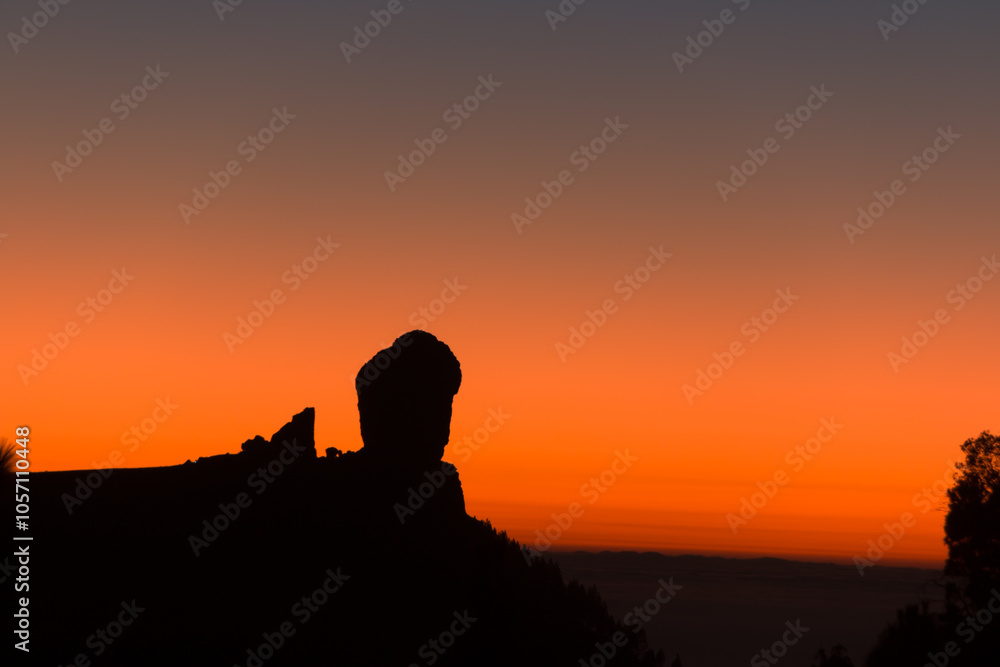 Sunset at Gran Canaria with Roque Nublo and the frog Sunset at Gran Canaria with Roque Nublo and the frog