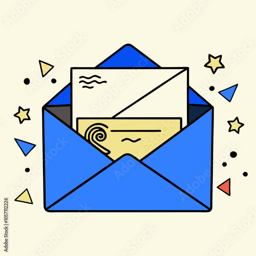 Letter envelope isolated on background, envelope vector illustration clipart