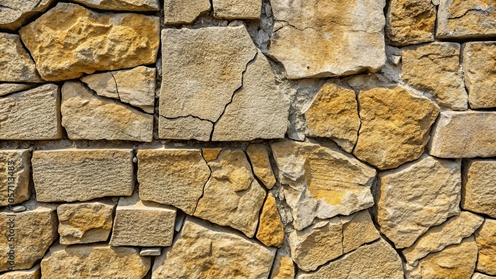 Rough-hewn stone wall texture with visible cracks and fissures, rugged, rough, earthy, weathered, aged Rough-hewn stone wall texture with visible cracks and fissures, rugged, rough, earthy, weathered, aged