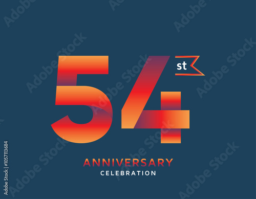 54st anniversary colorful