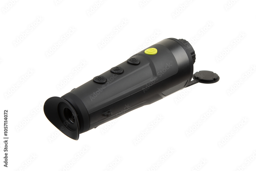 Modern monocular thermal imager isolate on a white background. A device for fixing thermal radiation. Modern monocular thermal imager isolate on a white background. A device for fixing thermal radiation.