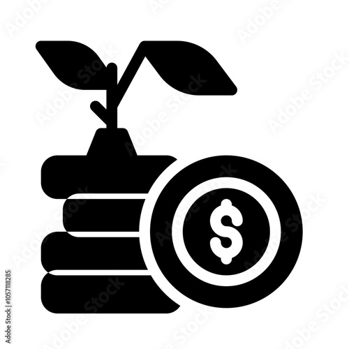 Icon Investment Currency With Style Glyph