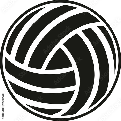 Volleyball vector silhouette icon with Transparent Background Clipart.