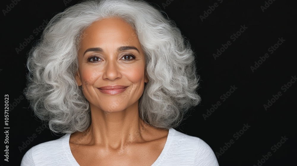 Portrait of a Smiling Mature African Woman with Gray Hair Portrait of a Smiling Mature African Woman with Gray Hair