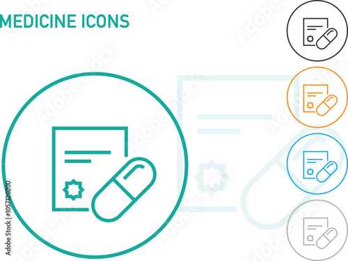 medicine prescription Medical icons and symbols minimal icon for medical and medicine icons