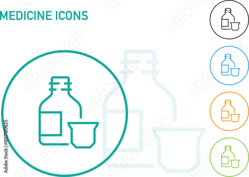 syrup medicine, liquid medicine icons, Medical icons and symbols minimal icon for medical and medicine icons