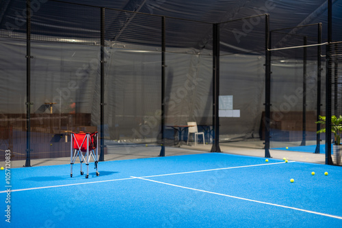  paddle tennis courts. Racket sports concept