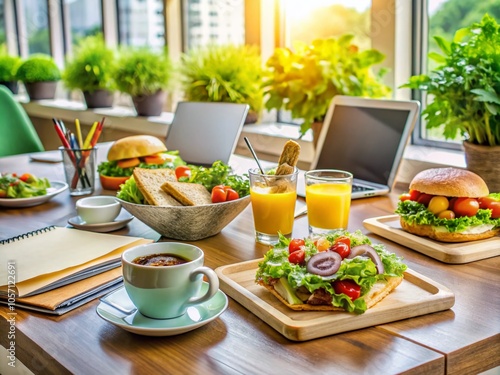 Midweek Business Lunch with Fresh Food and Productivity Highlights