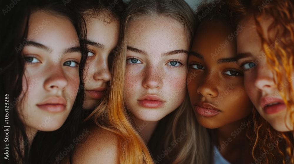 A group of women with different hair colors and features A group of women with different hair colors and features