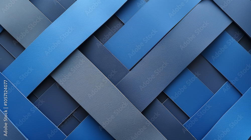 Interwoven blue textures featuring squares and strips Interwoven blue textures featuring squares and strips