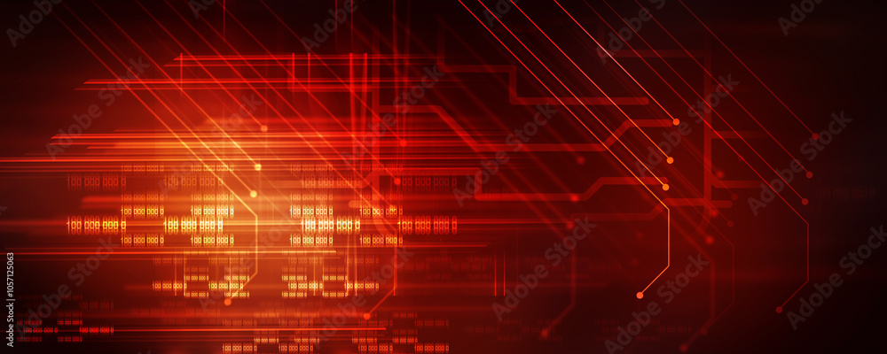 Obraz premium 2d illustration Abstract futuristic electronic circuit technology background