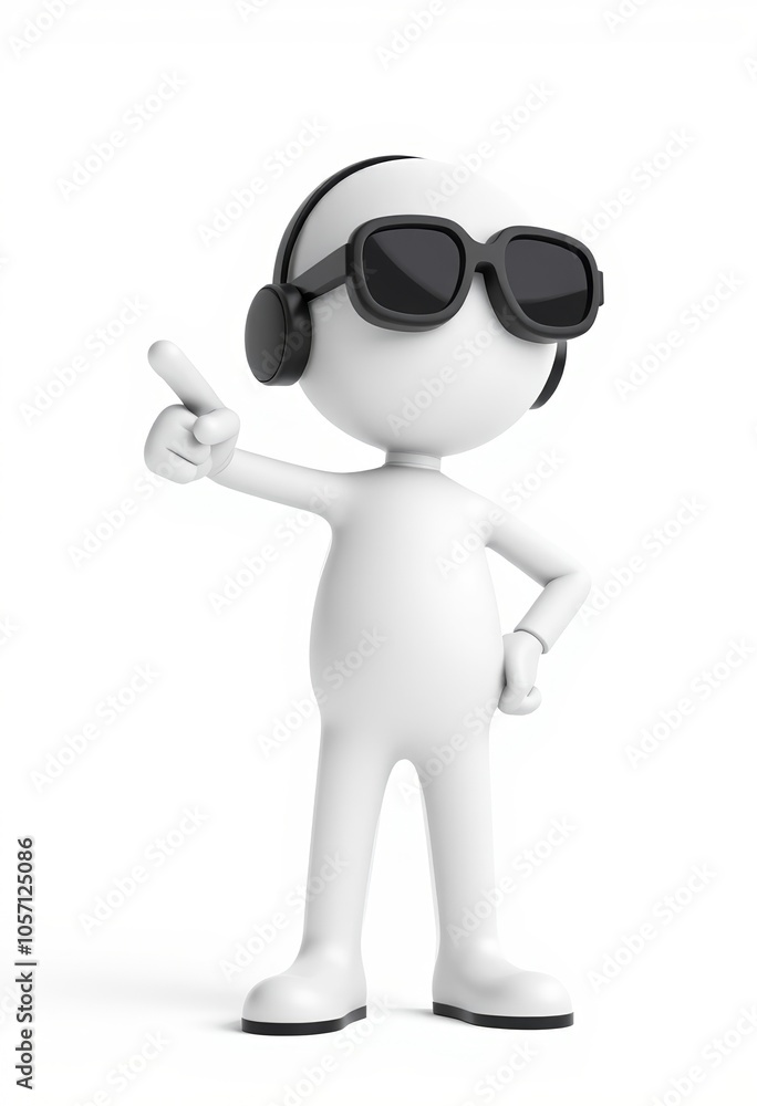 3D stick figure pilot, minimalist aviation dream, with copy space 3D stick figure pilot, minimalist aviation dream, with copy space