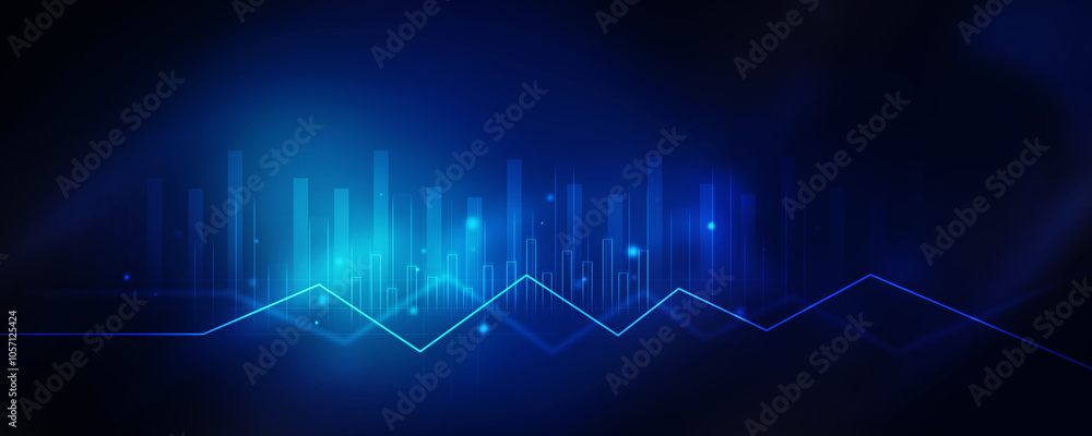 Fototapeta premium 2d illustration Stock market online business concept. business Graph 