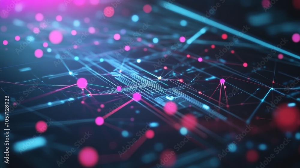 A computer screen with a lot of red and blue dots A computer screen with a lot of red and blue dots