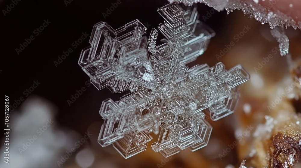 Intricate snowflakes in close-up, capturing the unique crystalline structure and natural beauty of ice Intricate snowflakes in close-up, capturing the unique crystalline structure and natural beauty of ice