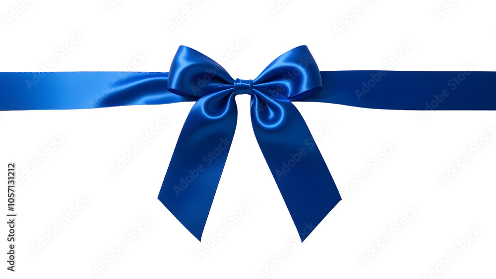 Blue ribbon and bow isolated against transparent background. Blue ribbon and bow isolated against transparent background.