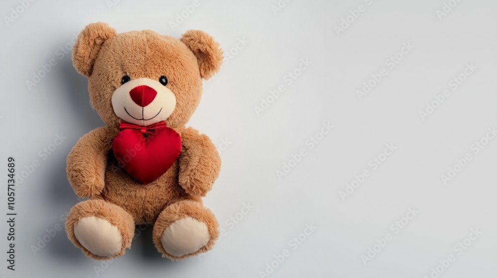 Adorable Teddy Bear with Heart and Bowtie Adorable Teddy Bear with Heart and Bowtie