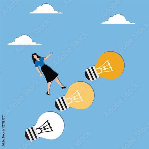 Businesswoman improving and adapting to new concepts