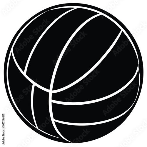 Volleyball vector silhouette icon with Transparent Background Clipart.