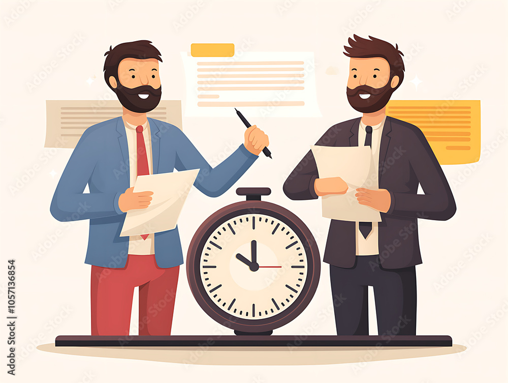 Illustration of office workers having a meeting Illustration of office workers having a meeting