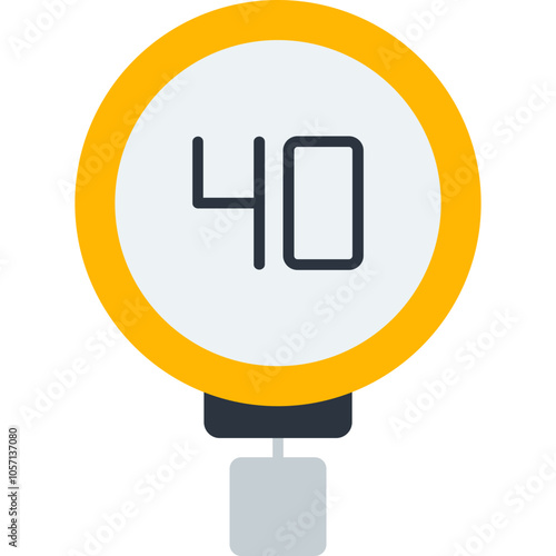 Speed Limit 40 Icon