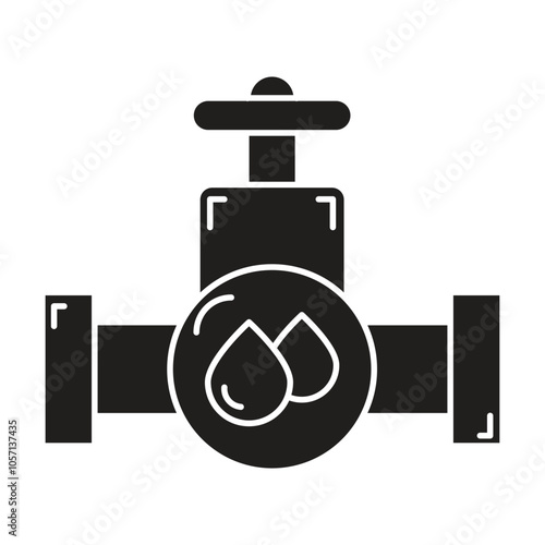 Water pipe icon vector on white background