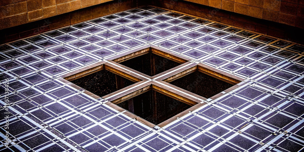 Neon Purple Crosses Tiling Pattern on Black Backdrop - Architectural Photography Neon Purple Crosses Tiling Pattern on Black Backdrop - Architectural Photography