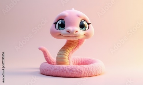 Pink cartoon snake background photo