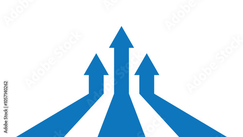 Business growth graph arrow vector. Strategy targeting success profit increase sign symbol.