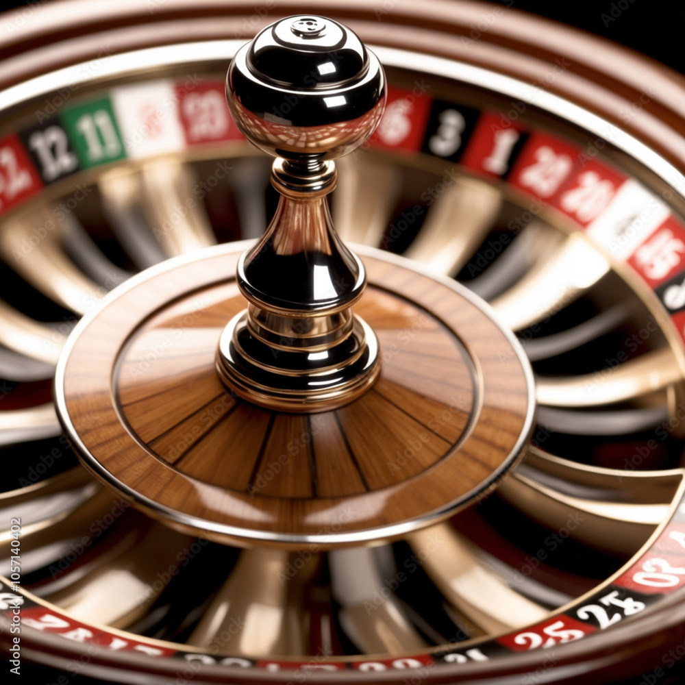 Spinning Roulette Wheel with Ball in Focus Spinning Roulette Wheel with Ball in Focus