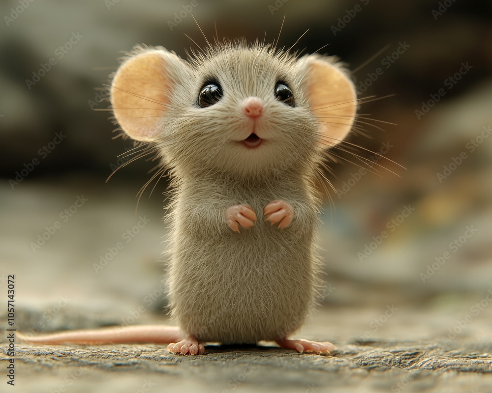 Sassy Tiny Mouse with Playful Expression and Charming Personality Sassy Tiny Mouse with Playful Expression and Charming Personality